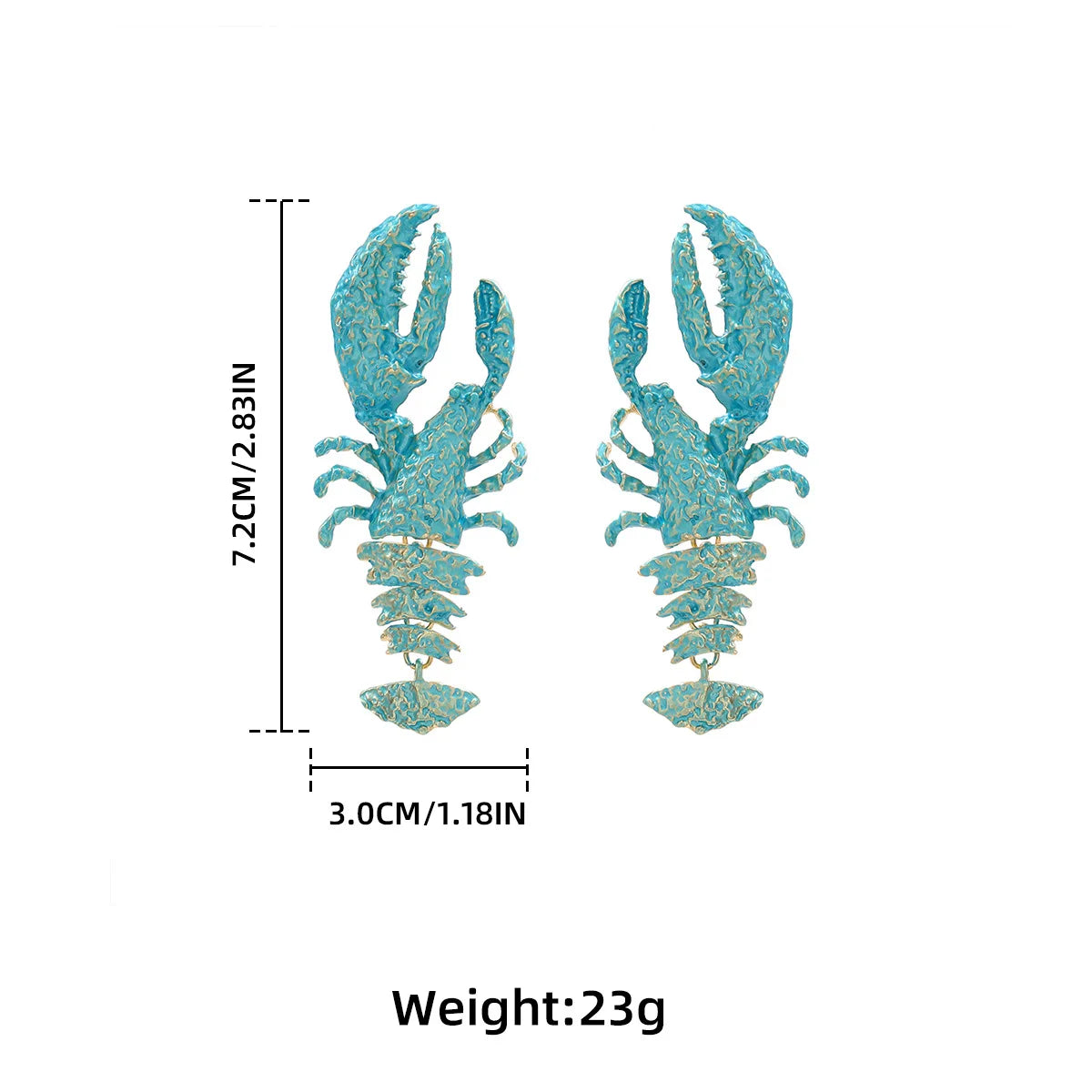 Enamel Lobster Ocean Drop Earrings Jewelry