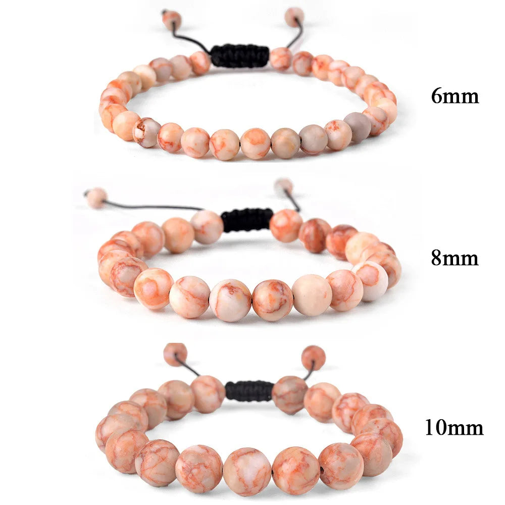 Natural Stone Beaded Bracelet — Tiger Eye, Agate & Lava