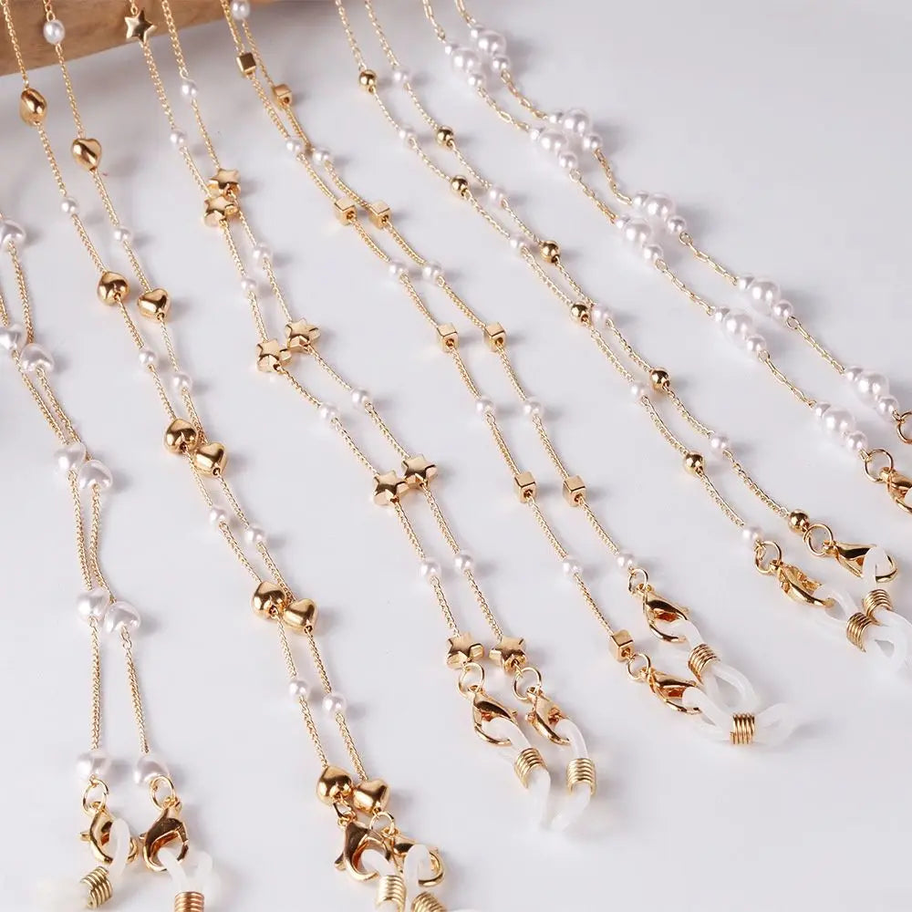 Pearl and Shell Beaded Sunglasses Chain Lanyard