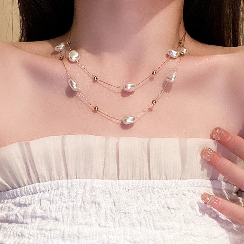 Sequin Tassel Star Moon Layered Choker Necklace Jewelry