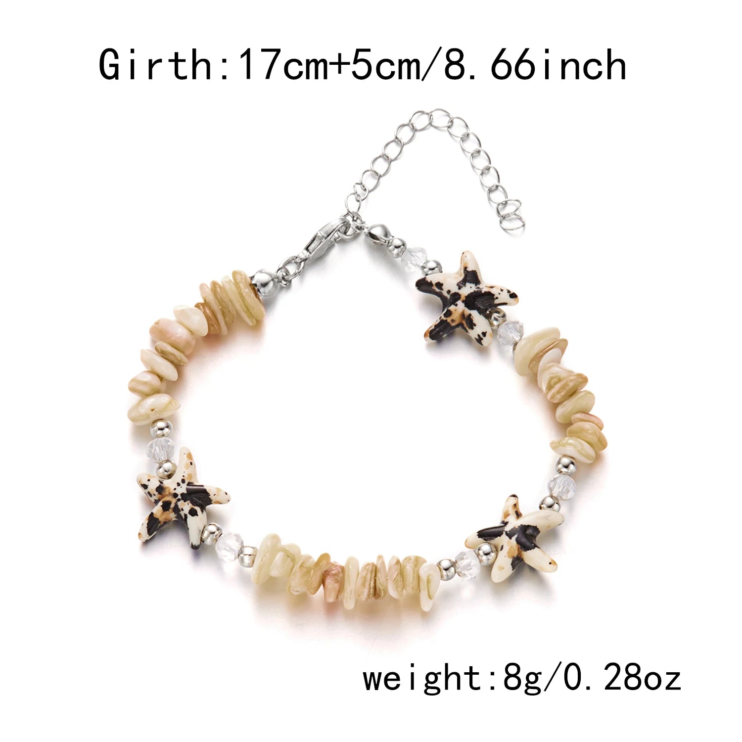 Natural Shell Chip and Conch Boho Bracelet