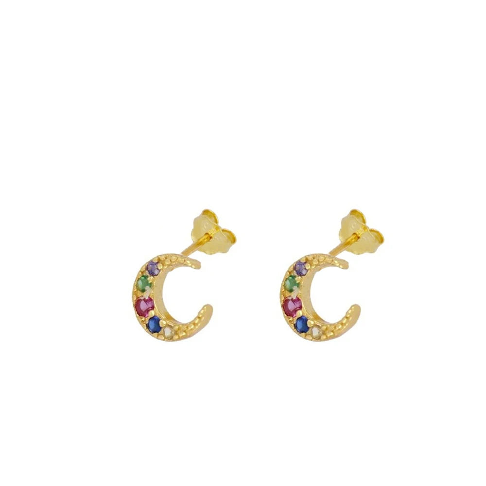 Gold Plated Hoop Stud Ear Cuff Earrings Set Jewelry