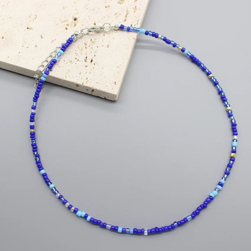 Handmade Seed Bead Colorful Boho Choker Necklace