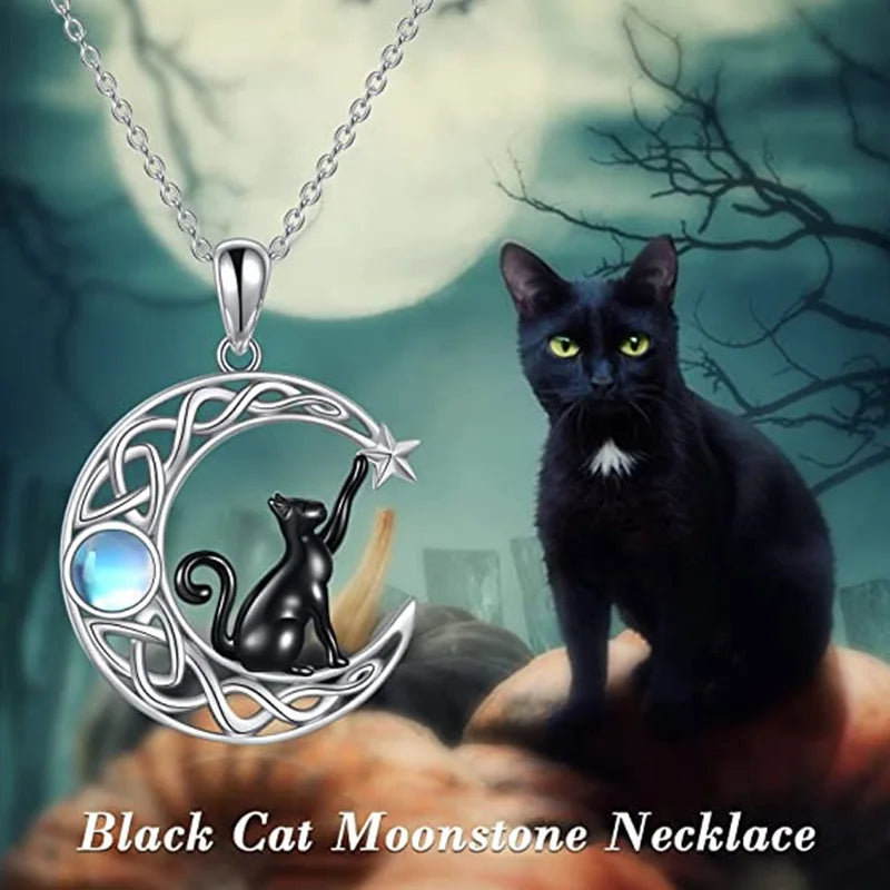 Cat on the moon necklace hotsell