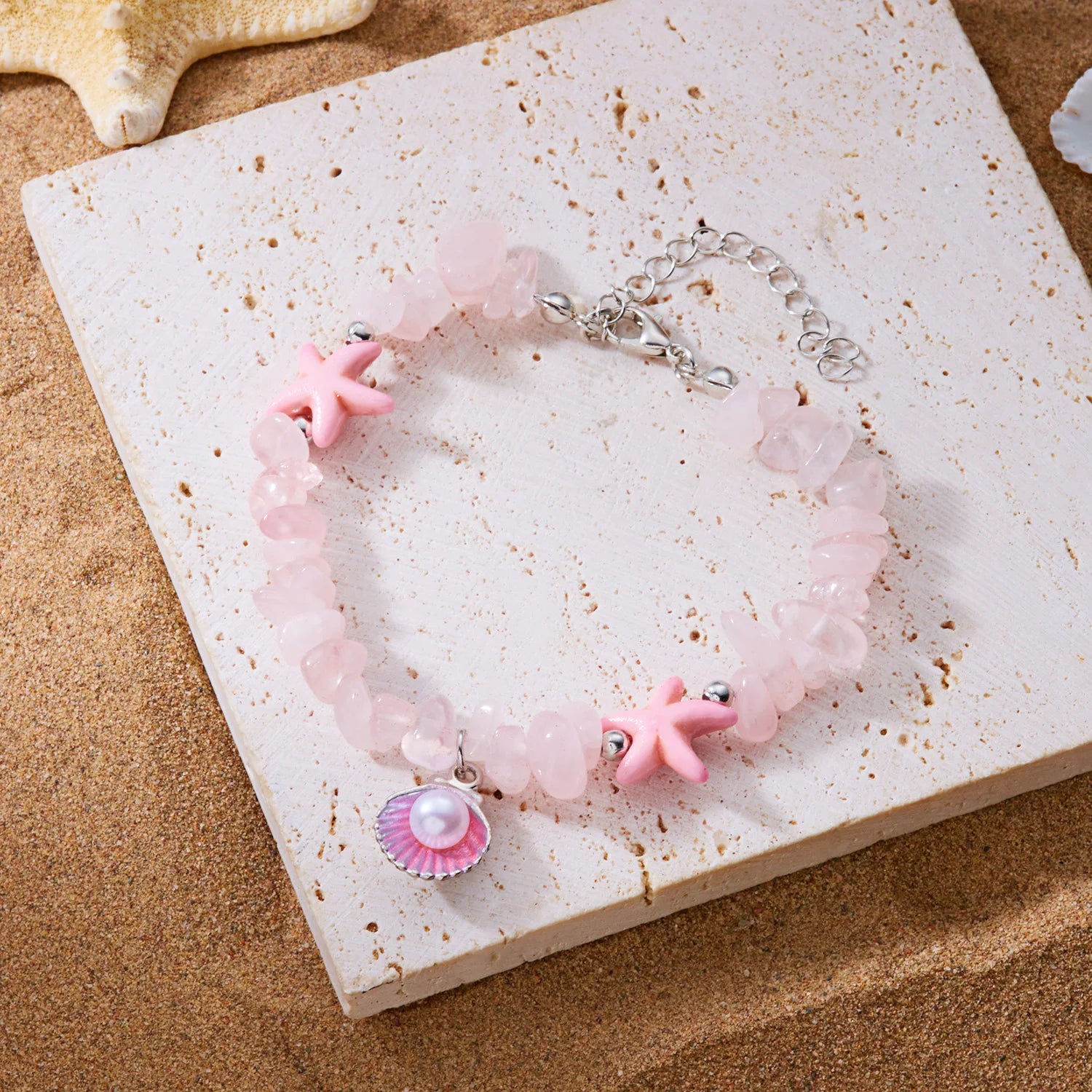 Natural Shell Chip and Conch Boho Bracelet
