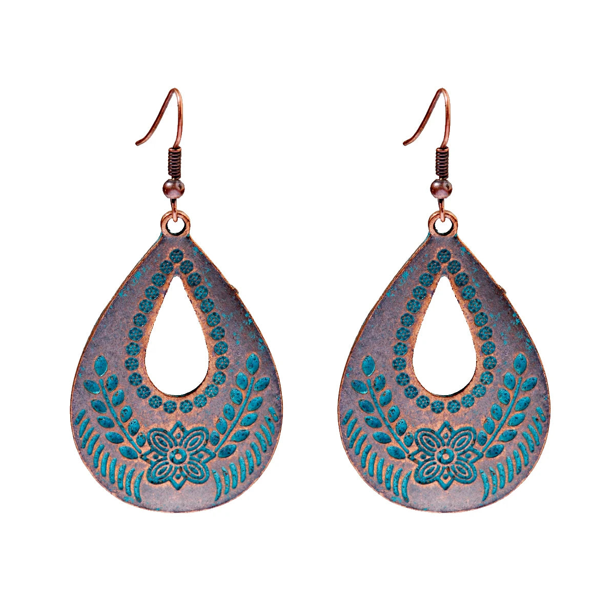 أقراط متدلية مصنوعة من سبائك البرونز العتيق للنساء أقراط Jhumka الهندية ذات سلسلة طويلة بوهو تريبل