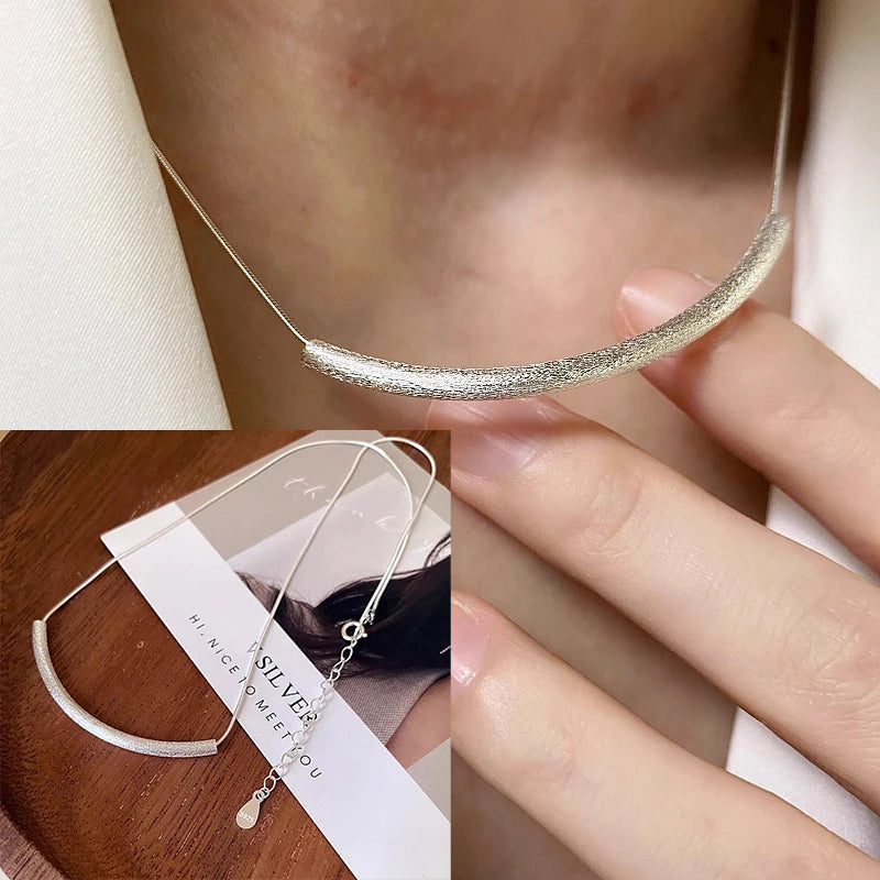 Sterling Silver Bead Geometric Choker Necklace Jewelry