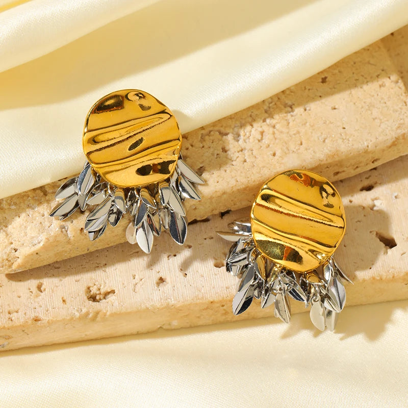 Blue Stone Gold Plated Drop Earrings Jewelry