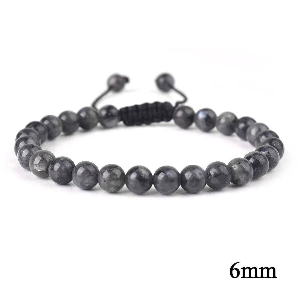 Natural Stone Beaded Bracelet — Tiger Eye, Agate & Lava