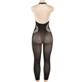 High Stretch Hollow Out  Knitted Skinny Yoga Jumpsuits Women Sexy See Through V Neck Halter Backless Slim Club Overalls Lingerie - Charlie Dolly