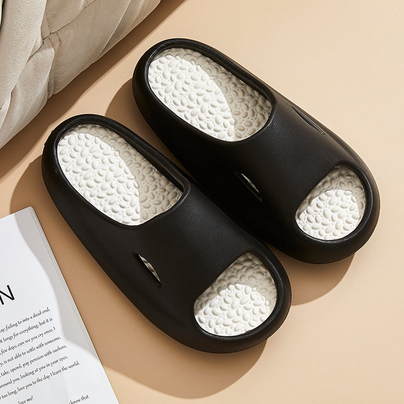 Comwarm Women's Sandals 2023 Summer Fashion Thick Bottom Slippers Outdoor Men Beach Flip Flops Home Couple Massage Slippers