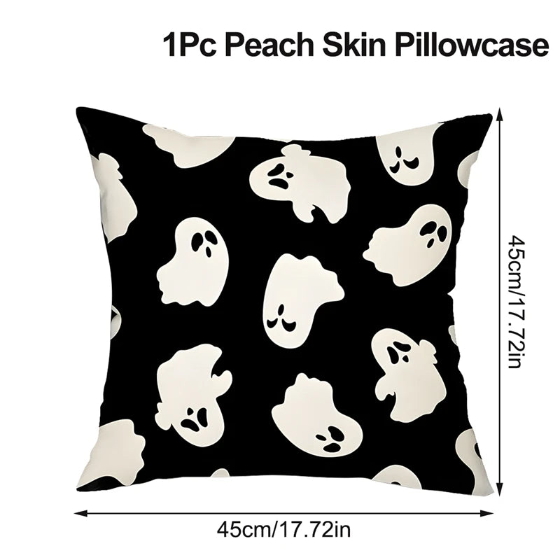 Halloween Pumpkin Ghost Pillowcase Happy Halloween Party Decorations For Home 2024 Trick or Treat Spider Bat Cat Pillow Covers - Charlie Dolly