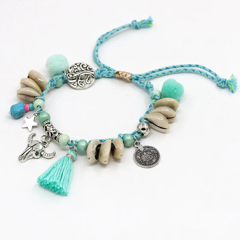 Shell and Tassel Barefoot Boho Ankle Bracelet