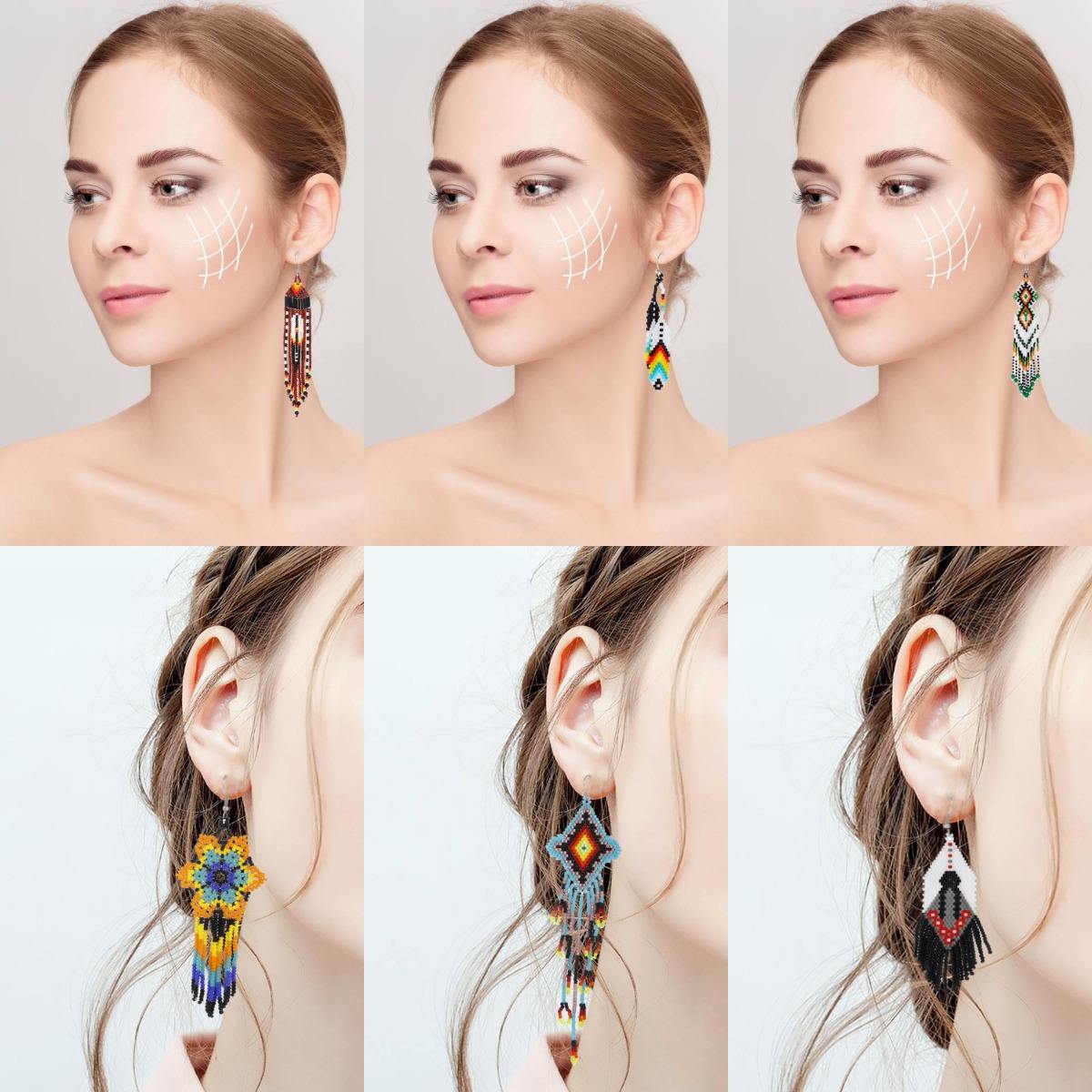 LIMAX Bohemian Earrings 2022 Beads Long Earrings Ethnic Style Drop Earings Fashion Jewelry Bijoux Femme Statement Earrings