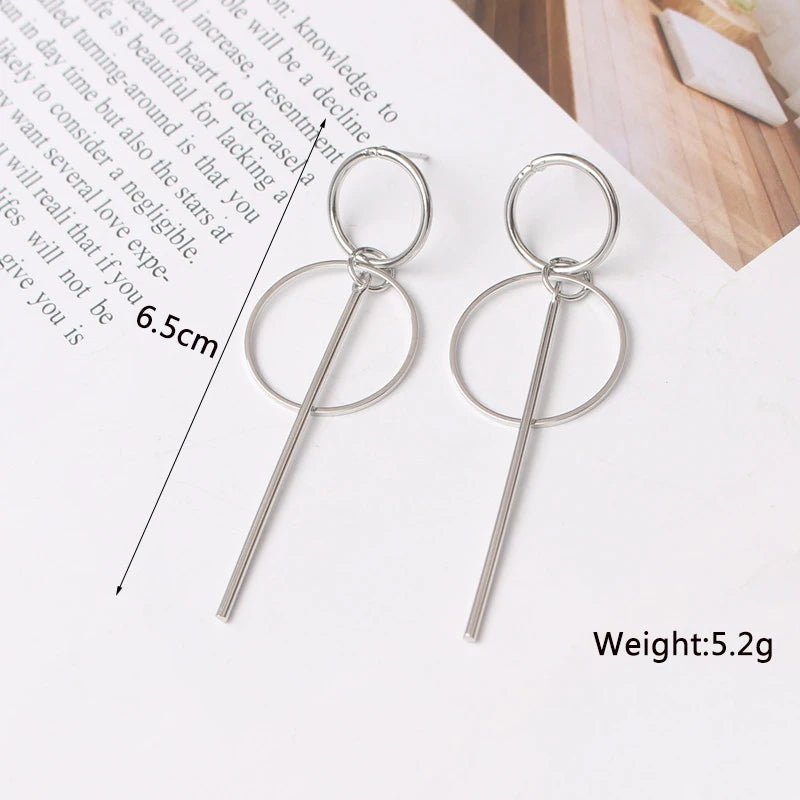 Twisted Gold Metal Geometric Dangle Earrings Jewelry