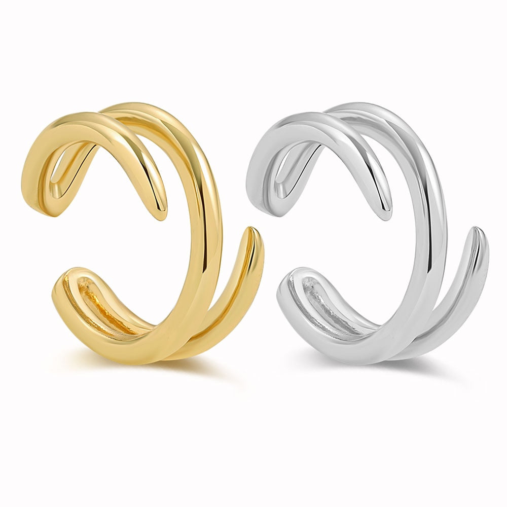 2023 New Fashion Pearl Ear Cuff Bohemia Stackable C Shaped CZ Rhinestone Small Earcuffs Clip Earrings for Women Wedding Jewelry
