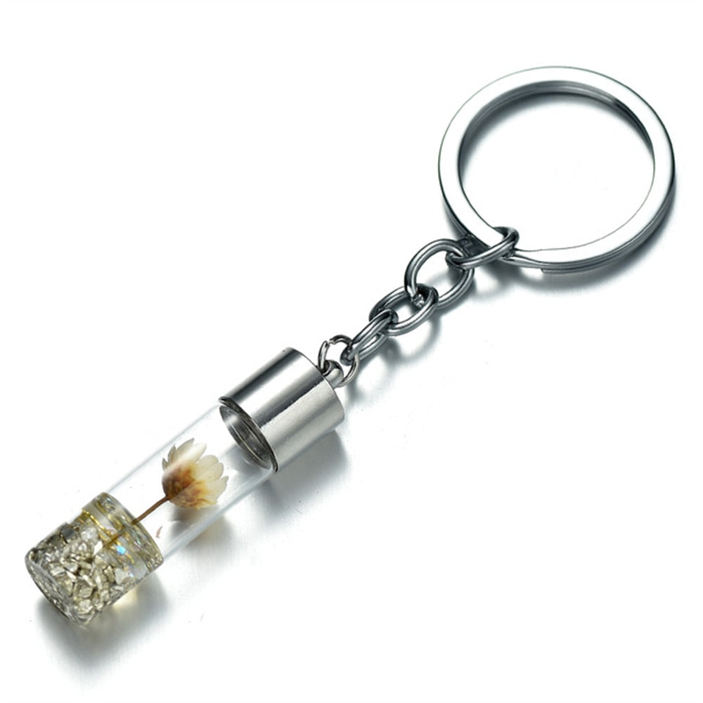 Fashion Eternal Flower Keyring Handmade Natural Plant Keychain for Women Men Bag Accessories Creative Friendship Gifts