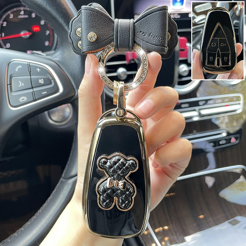 Car Remote Key Case Cover Shell Fob for Changan CS75PLUS CS55PLUS CS35 PLUS Eado UNI-T Oushang X5 X7 EV Keychain Accessories
