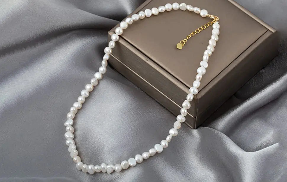 Natural Baroque Freshwater Pearl Boho Choker Necklace