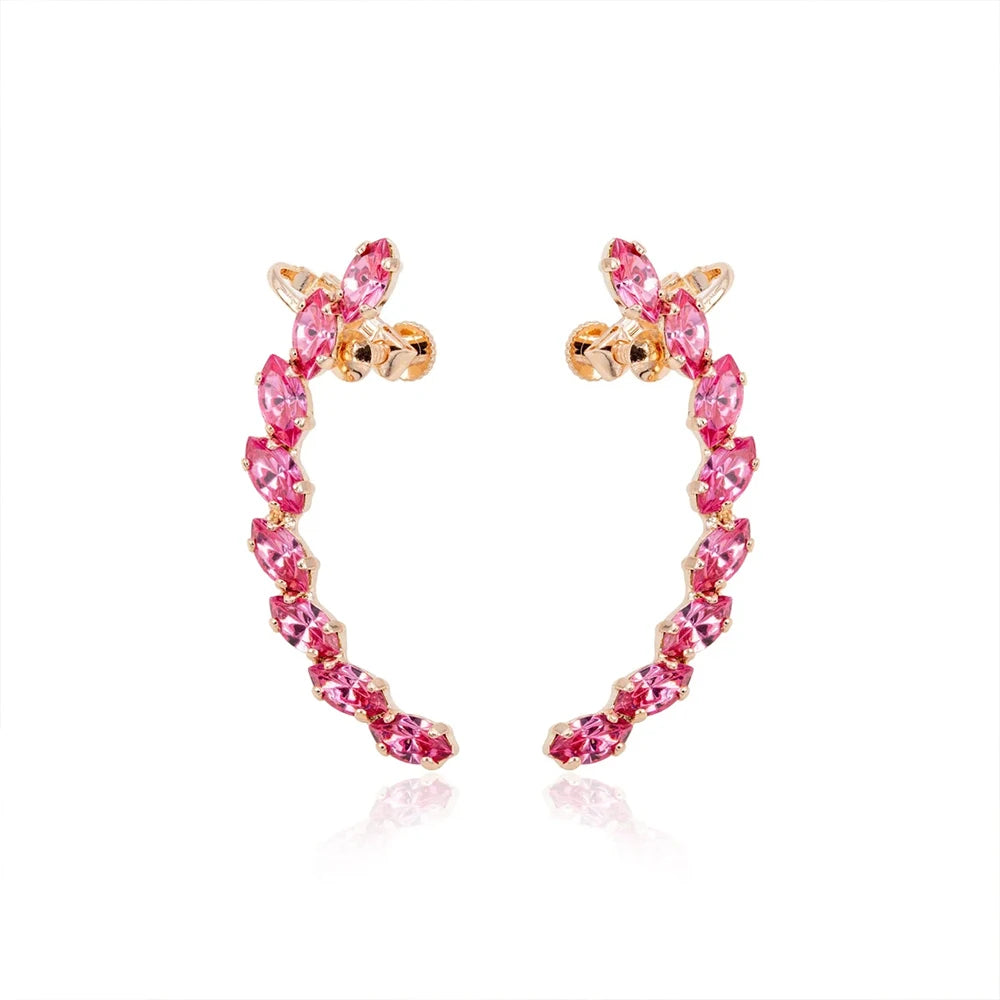 Crystal Leaf Ear Cuff Non Piercing Earrings Jewelry