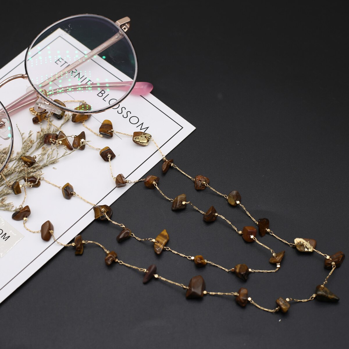 Natural Crystal Glasses Chain Trendy Quartzs Eyeglasses Chains for Women Men Glasses Mask Accessories Wholesale Length 80cm