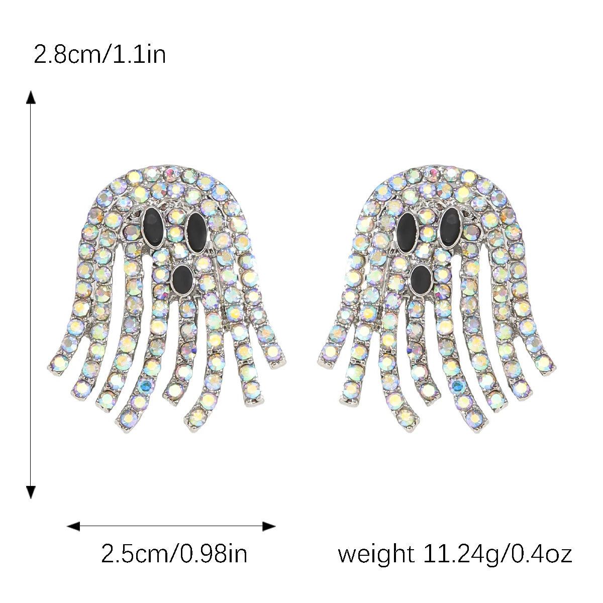 Vedawas Halloween Boho Handmade Rhinestone Ghost Earrings,Cute Elegant Festival Party Holiday Women Accessories - Charlie Dolly