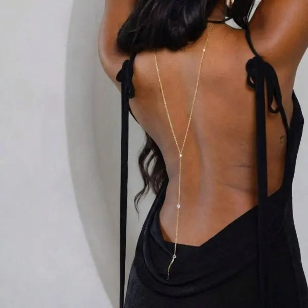 Gold Starfish, Shell and Pearl Backdrop Body Chain