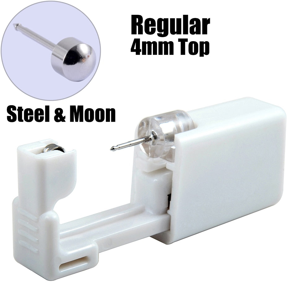 Disposable Sterile Ear Piercing Unit Cartilage Tragus Helix Piercing Gun Tool Kit Build In Steel Stud Earring Star Ball
