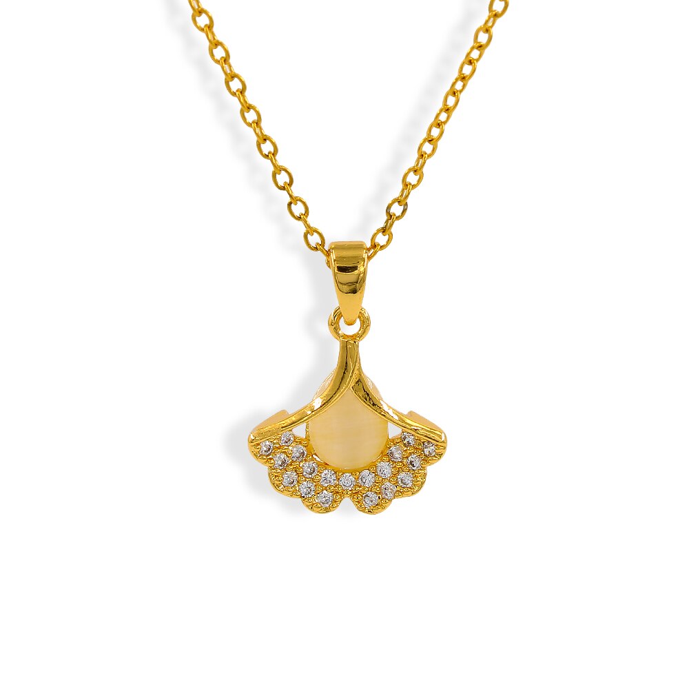 Pearl Stainless Steel Pendant Necklace Fashion Scallop Shell Conch Copper Pendant Shell Shape Women's Luxury Jewelry YS474