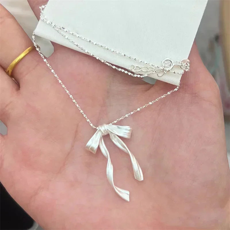 Bowknot Pendant Boho Elegant Clavicle Chain Necklace