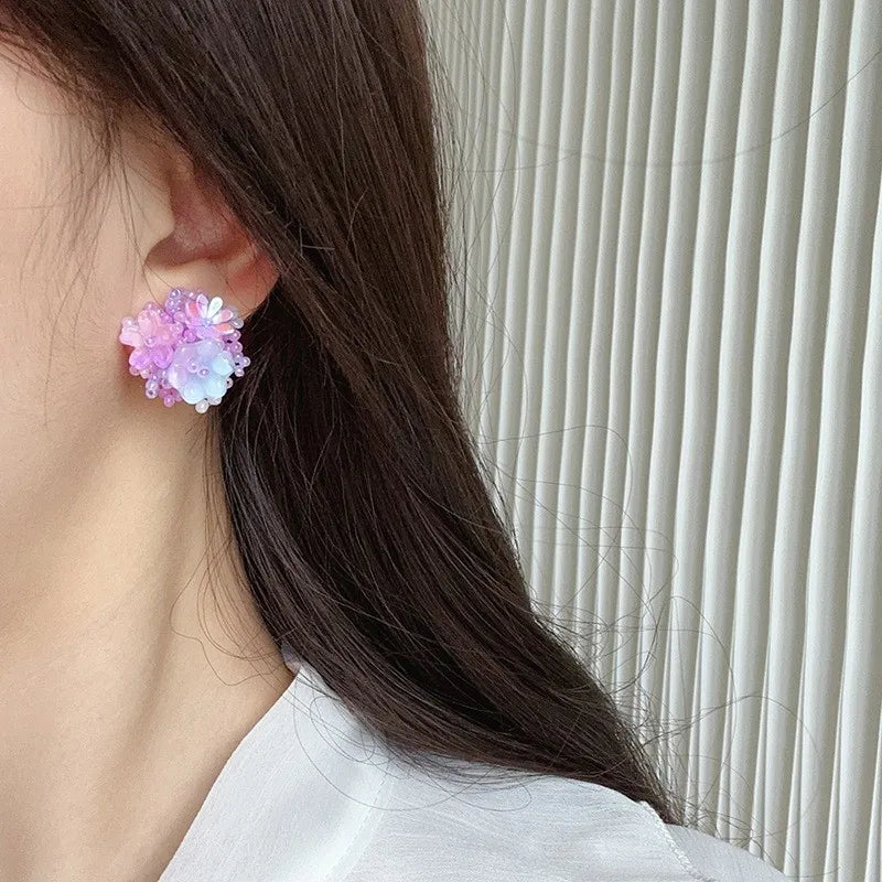 Floral Tassel Long Statement Earrings Jewelry