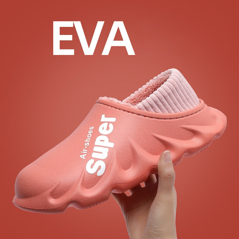 Winter Slippers Warm Men Shoes Waterproof Women Couples Non-Slip Plush Cotton Indoor Outdoor Kids Home Autumn Children