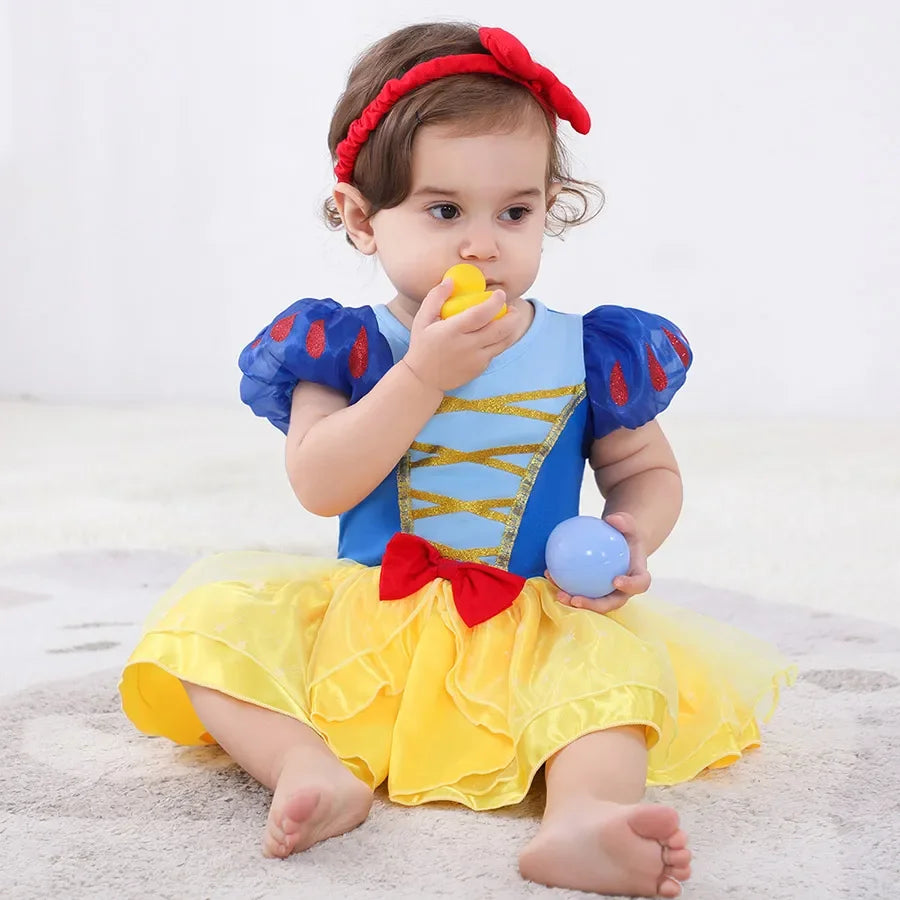 Baby Romper Tutu Dress with Headband Infant Baby Girl Princess Clothes Cute Design Kids Dress Halloween Party Costumes Outfit - Charlie Dolly