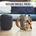 Stainless Steel Skull Mug Viking Drinking Cup Skeleton Resin Beer Stein Tankard Coffee Mug Tea Cup Halloween Gift Bar Drinkware - Charlie Dolly