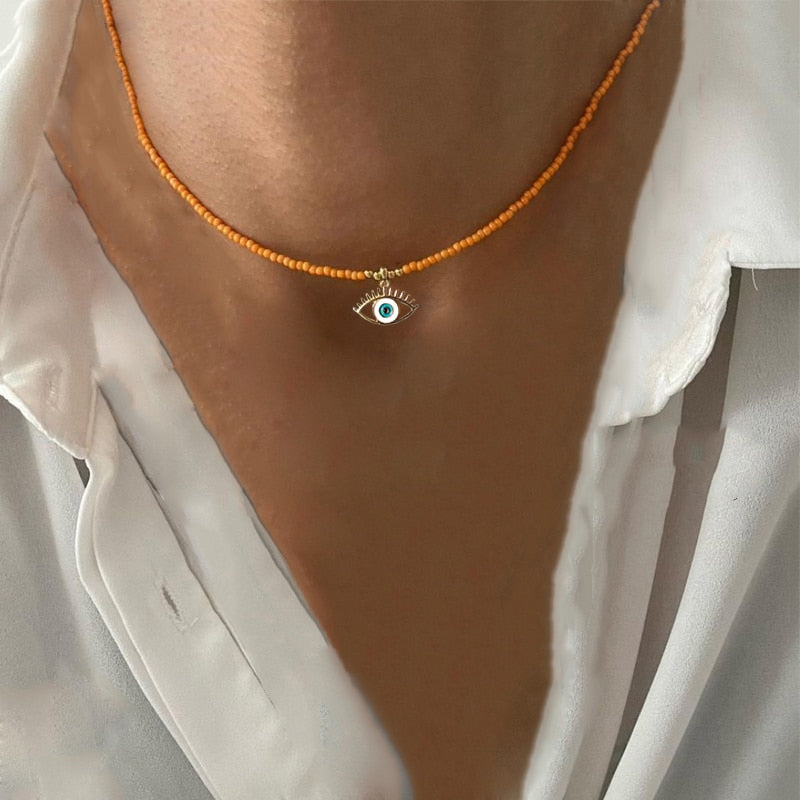 Exquisite Beaded Crystal Natural Shell Necklace Ohemia Style Handmade Women Statement Collares De Moda Beach Jewelry Friendship