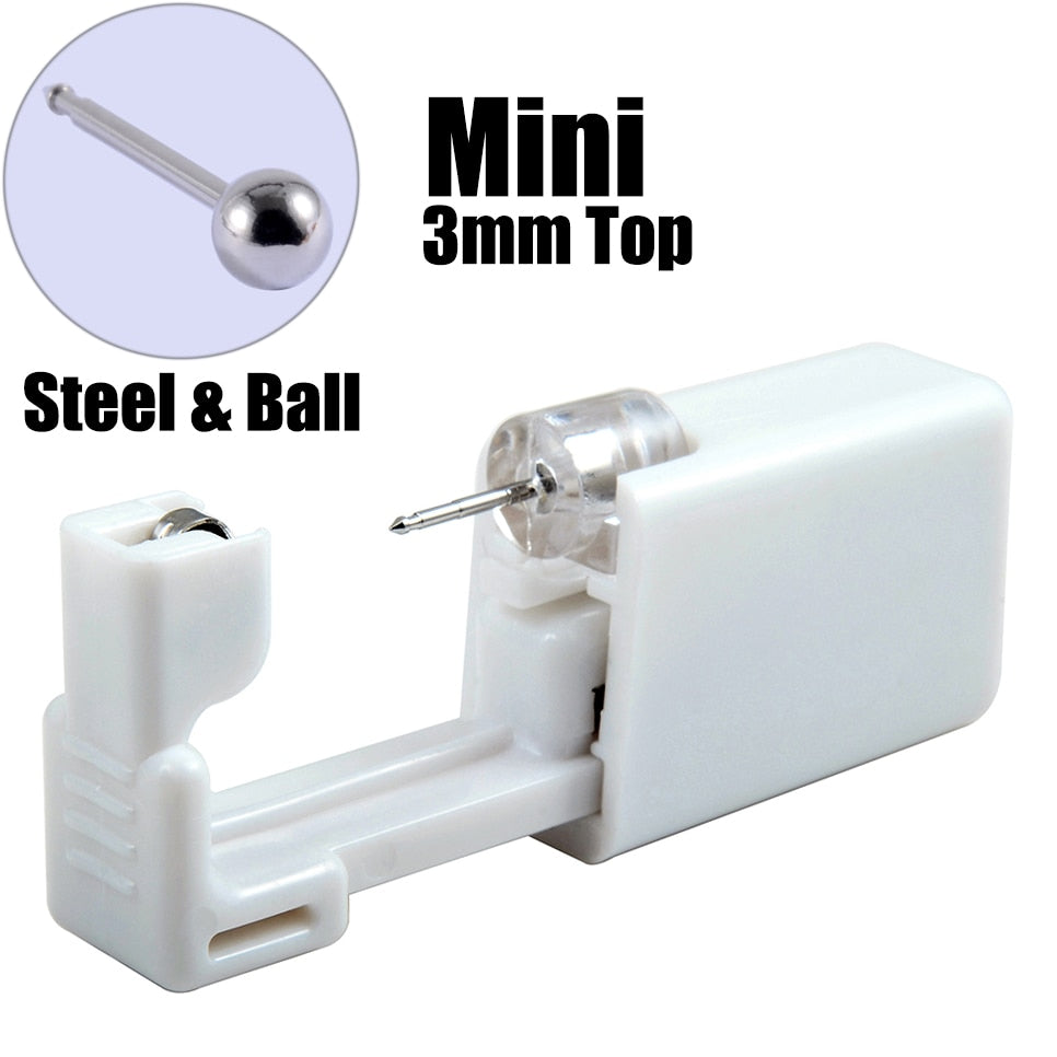 Disposable Sterile Ear Piercing Unit Cartilage Tragus Helix Piercing Gun Tool Kit Build In Steel Stud Earring Star Ball