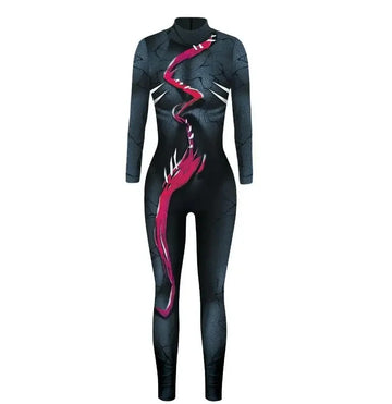 Play male and female sexy suit spandex jumpsuit superhero costume Halloween carnival fancy jumpsuit Christmas - Charlie Dolly