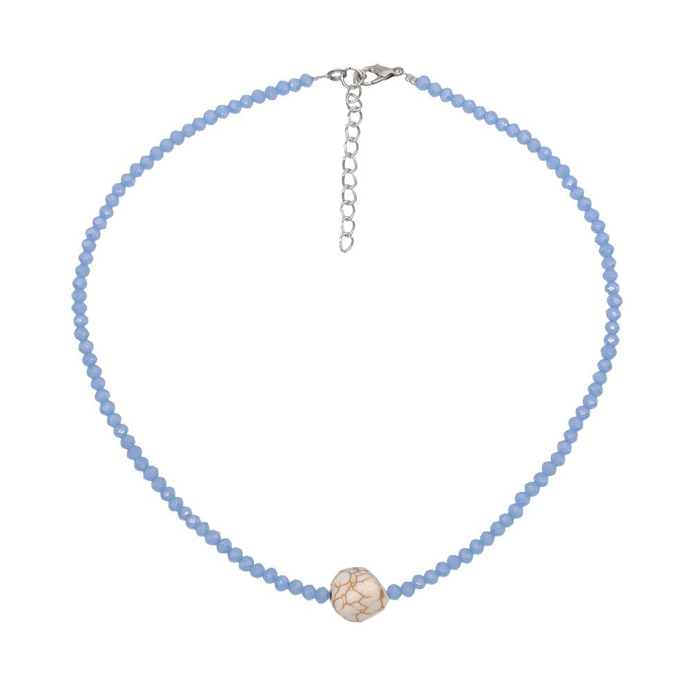 Handmade Beaded Shell Pendant Necklace Pearl Flower Clavicle Chain Vintage Turquoise Choker Necklace Jewelry for Women Gifts