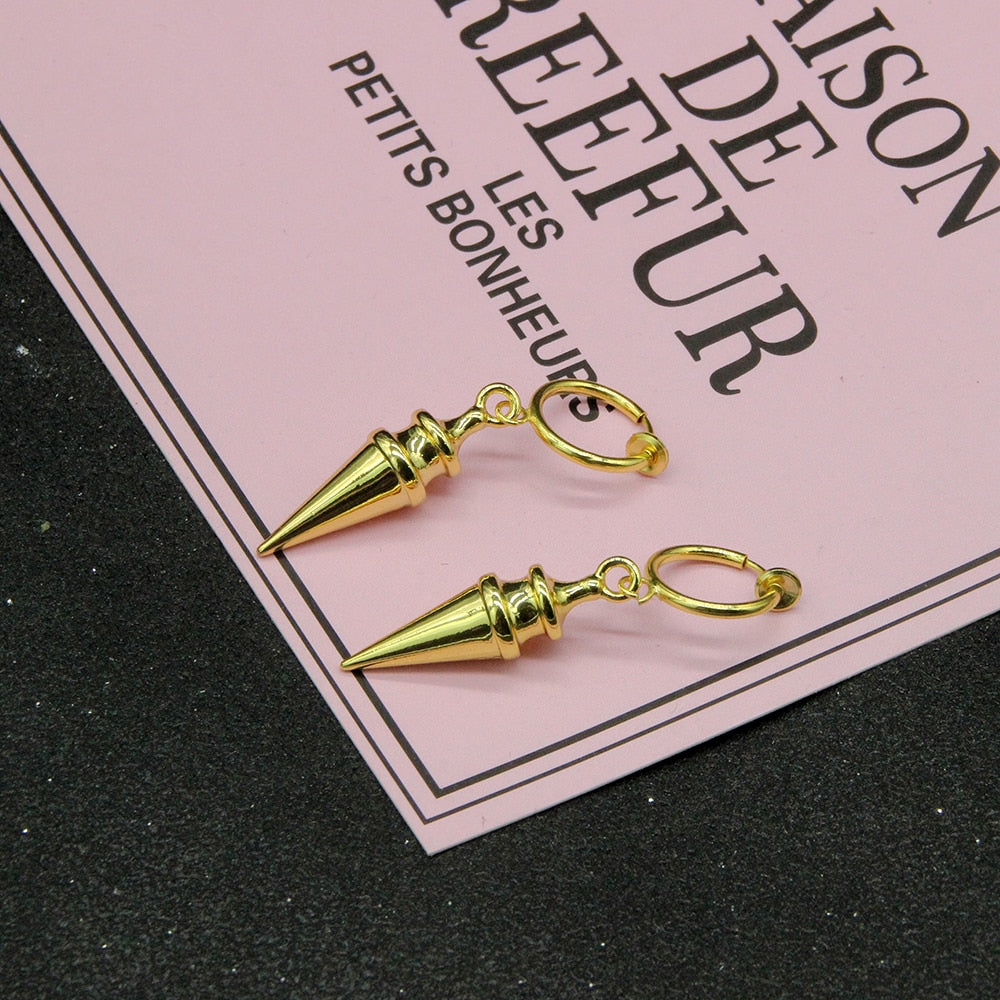 Anime SPY×FAMILY Yor Forger Cosplay Earrings Drop Golden Tapered Punk Women Ear Clips Fans Costumes Jewelry Gift
