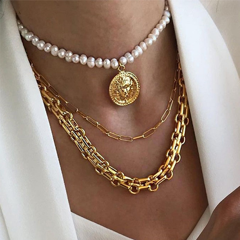 Collar Trendy Quartz Necklace Pendant Natural Stone Pink Crystal Pendant Necklace Bohemian Sparkling METAL SHELL jewelry