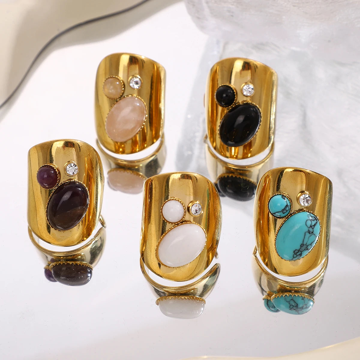 Vintage Boho Zircon Statement Ring