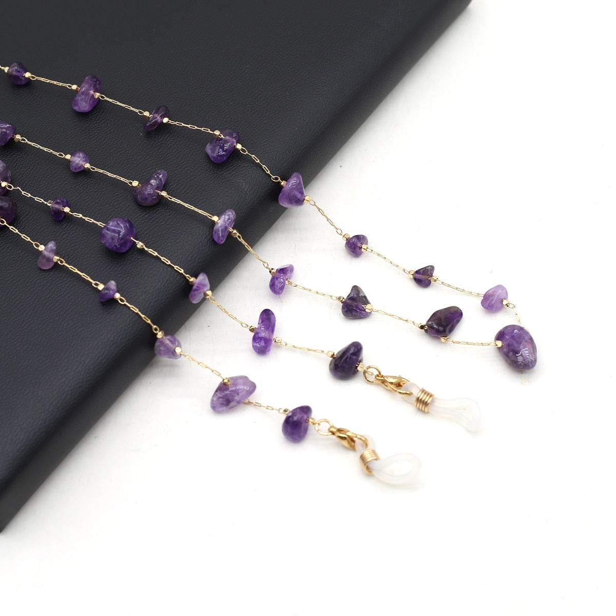 Natural Crystal Glasses Chain Trendy Quartzs Eyeglasses Chains for Women Men Glasses Mask Accessories Wholesale Length 80cm