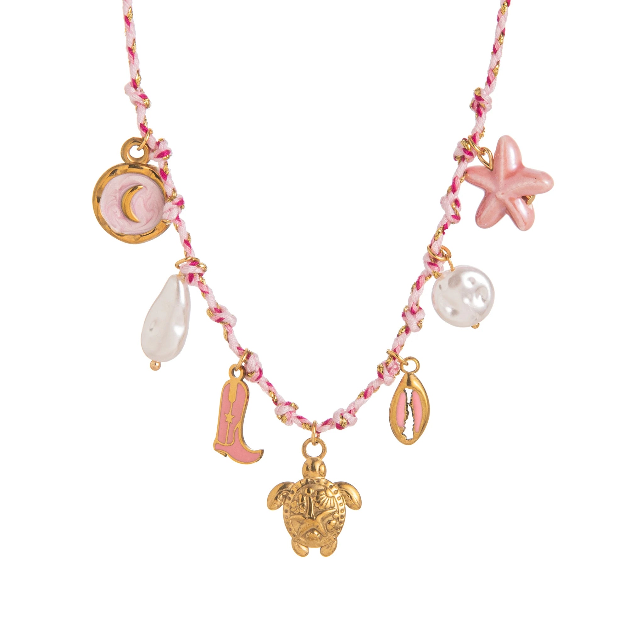 Colorful Bead Gold Plated Multi Strand Necklace Jewelry