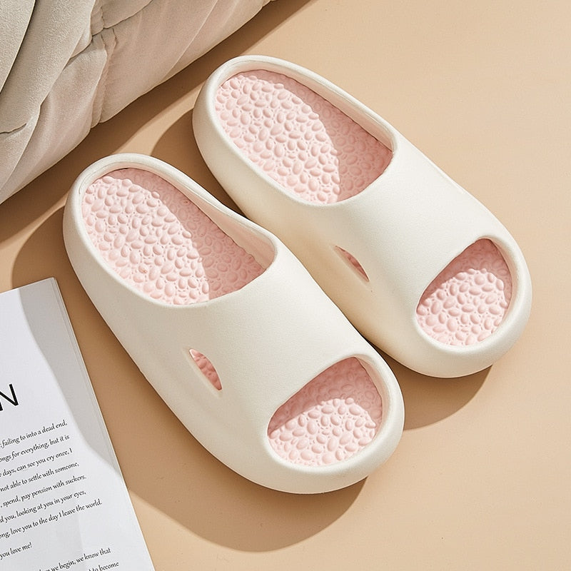 Comwarm Women's Sandals 2023 Summer Fashion Thick Bottom Slippers Outdoor Men Beach Flip Flops Home Couple Massage Slippers