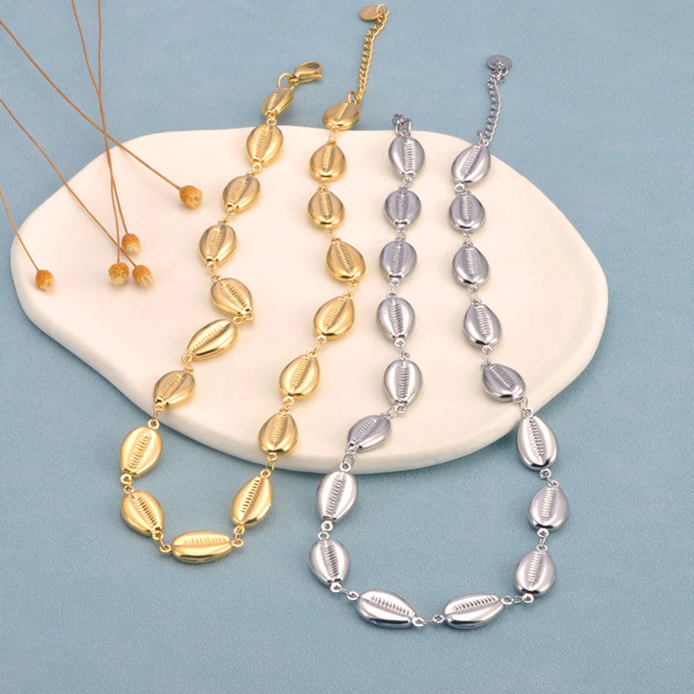 Stainless Steel Shell Boho Choker Necklace
