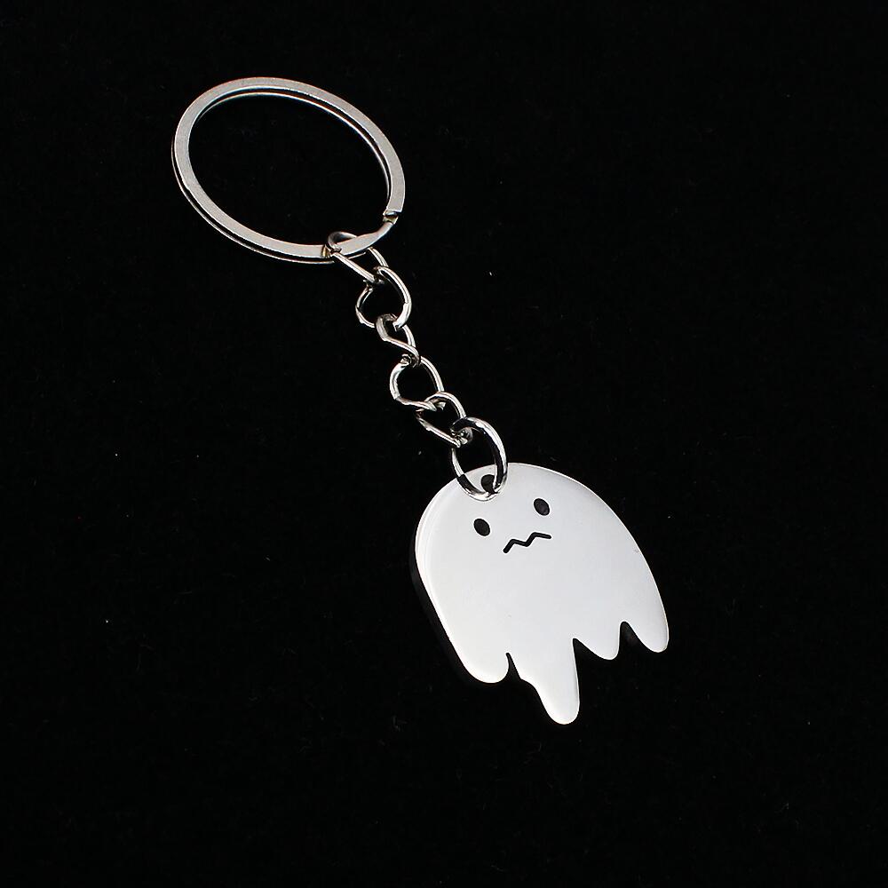 Funny Middle Finger Stickman Keychain Cute Titanium Steel School Bag Car Key Pendant Couple Trinket Gift Keyrings