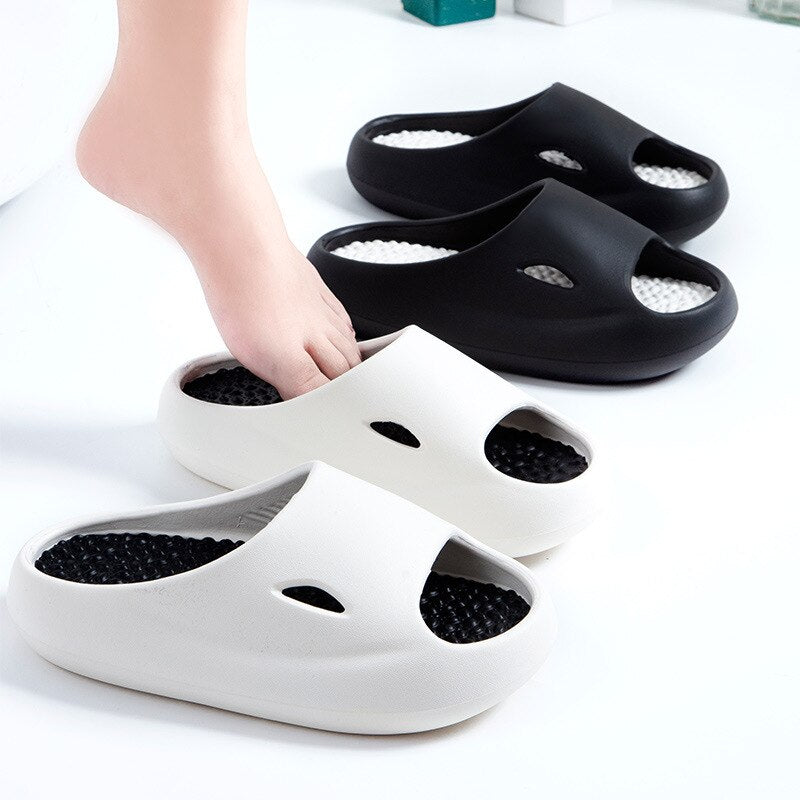 Comwarm Women's Sandals 2023 Summer Fashion Thick Bottom Slippers Outdoor Men Beach Flip Flops Home Couple Massage Slippers