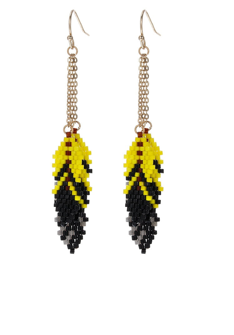 LIMAX Bohemian Earrings 2022 Beads Long Earrings Ethnic Style Drop Earings Fashion Jewelry Bijoux Femme Statement Earrings