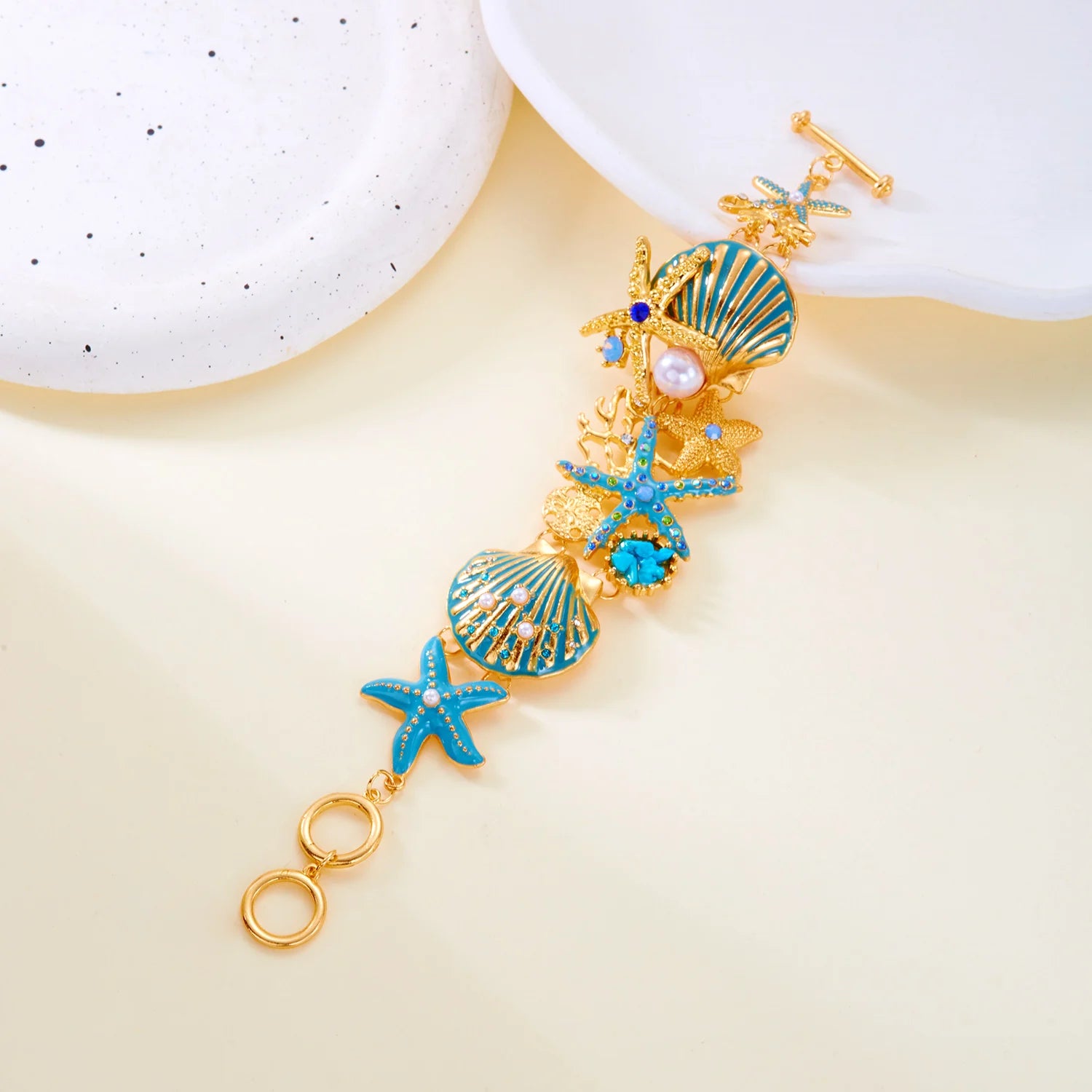 Exaggerated Coral, Starfish and Scallop Ocean Necklace, Bracelet or Earring