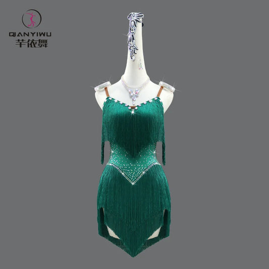 Sexy Latin Dress Women Elegant Dancewear Line Dance Practice Clothes Prom Sport Suit Ballroom Stage Outfit Parties Party Costume - Charlie Dolly